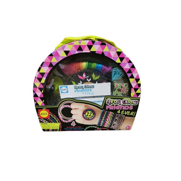 Alex Toys Craft Neon Glow Friends 4ever Bracelet Making Kit & Variety Bead Kit - Picture 4 of 7